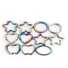 Keychain 10pcs Rainbow Heart Star Keyring Set DIY Type E 5pcs BL09360 100ea