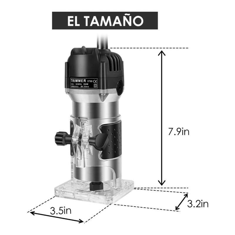 LSXD Router Madera Recortadora Rebajadora 800w +15 Brocas Carburo