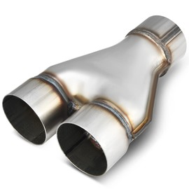 AUTOSAVER88 3 Inch Dual Exhaust Y Pipe, 3" Single to 3" Dual Exhaust Adapter Connector, Stainless Steel Diesel Y-Pipe, 10" Overall Length, Universal 3 Inch Y Exhaust Pipe, Weld-on