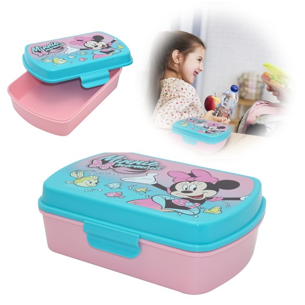 Minnie Mouse Kids Pink Lunch Box BPA-Free Plastic Food Container