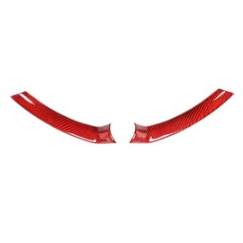 Red Real Carbon Fiber Car Steering Wheel Decoration Trim For Alfa Romeo Giulia Stelvio 2017 2018 2019 Accessories