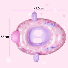 Vicloon Baby Swimming Ring, Baby Pool Swimming Ring, Baby Float Inflatable Swimming Hoops, Cute Pink Unicorn Baby Swimming Aid for Children from 1-6 Years Old