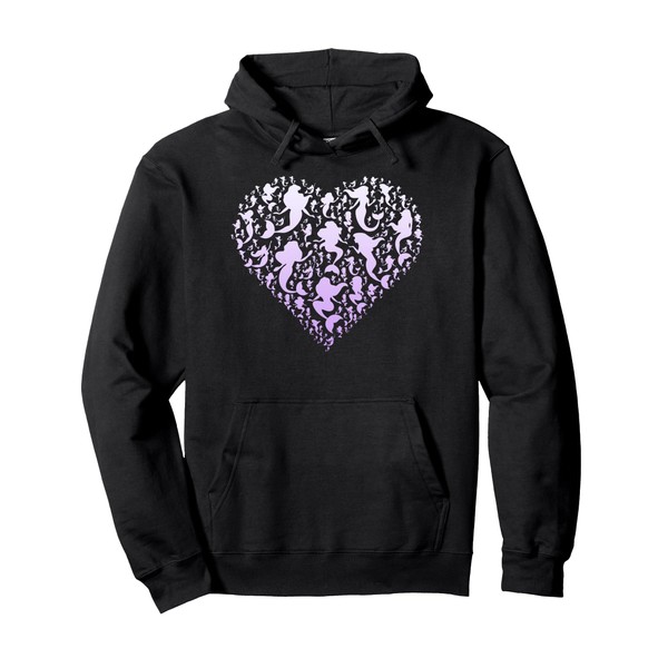 Colorful Cute Hearts Shape Silhouette Lover - Mermaid Pullover Hoodie