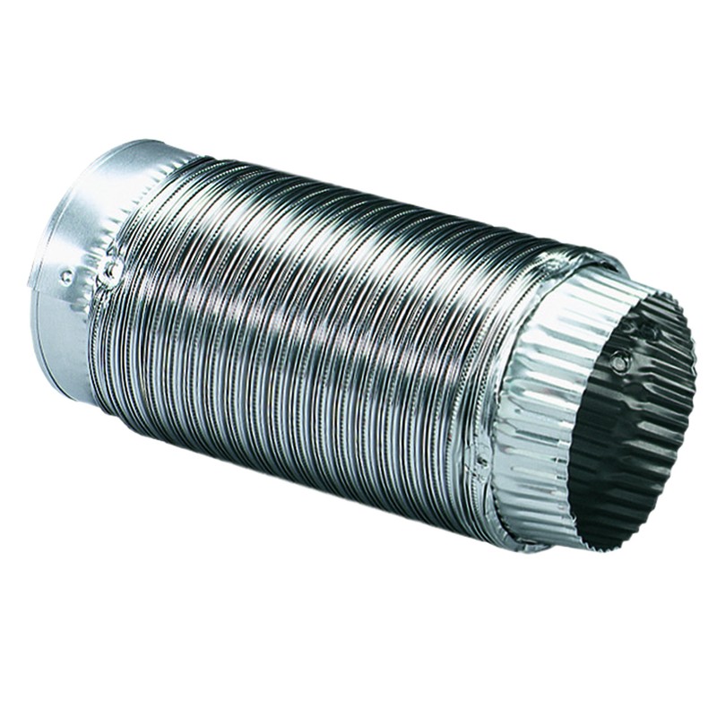 Deflecto Aluminum Duct with Connectors, Semi Ridgid, Flexible , 4"