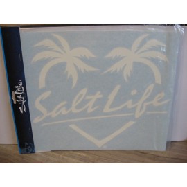 Salt Life Decal - 12" Medium Surface Mount Sticker - Palm Love - White SAD995