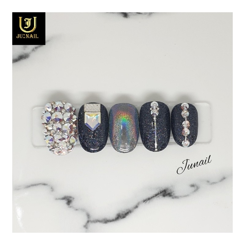 Wedding dress handmade nail tips - Short Oval / 웨딩드레스