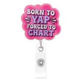 Kimoli Funny and Cute Nurse Badge Reel Retractable Pink Nursing Badge Reel Id Card Holder with Clip for Medical Worker Rn Doctor Teacher Healthcare Nurse Gifts