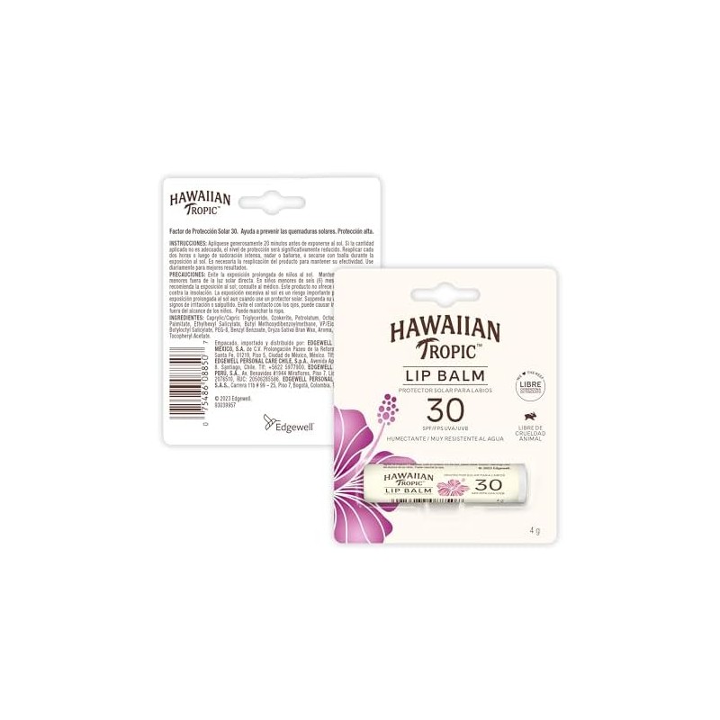 Hawaiian Tropic, Protector Solar para Labios Lip Balm 30 FPS