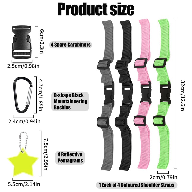 GOWTX 4Pcs Backpack Chest Strap, Sternum Strap Secures for Backpack,