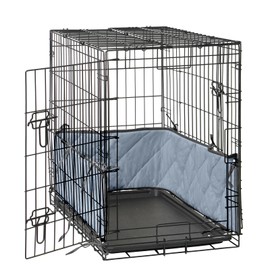 Dog Crate Bumpers for Inside Crate-with Ties，Gray Dog Crate Training Pads, Create a Safe and Comfortable Crate, Dog Tail Protector (Bumper Only, Crate Not Included) 42"X28"X14"