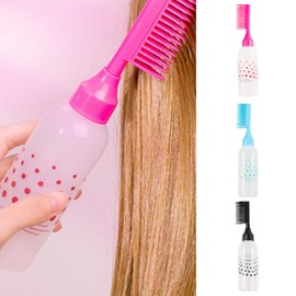 MEELYHOME Professional Hair Dye Comb Empty Bottle with Applicator Comb Dispenser Salon Hair Dye Tool Styling Tool, Black