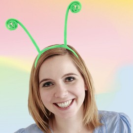 Delfd Green Butterfly Antenna Headband for Women and Men, Green Alien Antenna Headband for Adult Ladybug Insect Costume, Bug Fly Costume Hairband Accessory