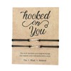 Hooked On You Card, Matching Fish Hook Wish Bracelets (Black)