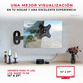 LINK BITS C1427N28B Soporte de TV con Brazo para Pantallas de 14” a 27” Pulgadas, Soporte para Pantalla con Inclinación hasta 10 Kg (Materiales Reforzado).