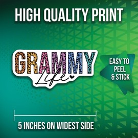 Printlabz Grammy Awards Leopard Print Stickers - 2 Pack - 5" On Longest Side - Multicolor Vinyl - Metal, Plastic, Glass, Wood - Modern, Contemporary - Rectangular - Letter Print - Outdoor Use