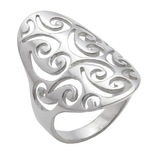 Silverly Women's 925 Sterling Silver 30 mm Open Filigree Swirl