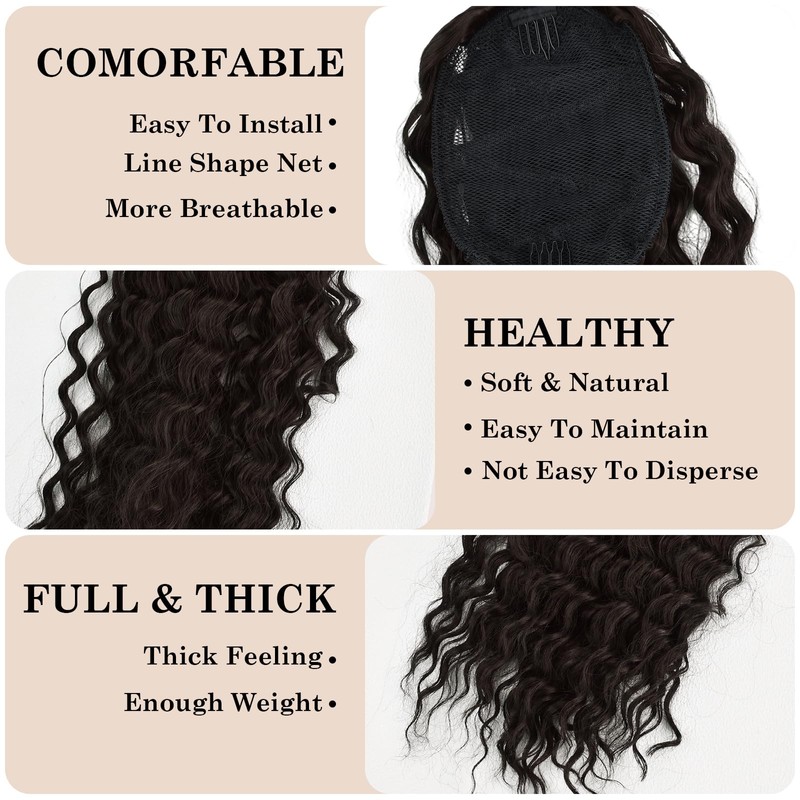 Wisebom Ponytail Extension Clip 62 cm Hairpiece Ponytail Long Curly