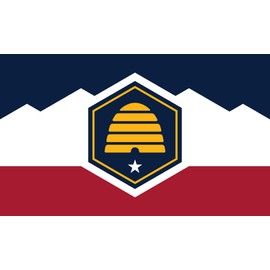 3x5 Foot (90x150 cm) State Polyester Indoor/Outdoor Flag; Vivid Color and Fade Proof - Canvas Header and Double Stitched (Utah)