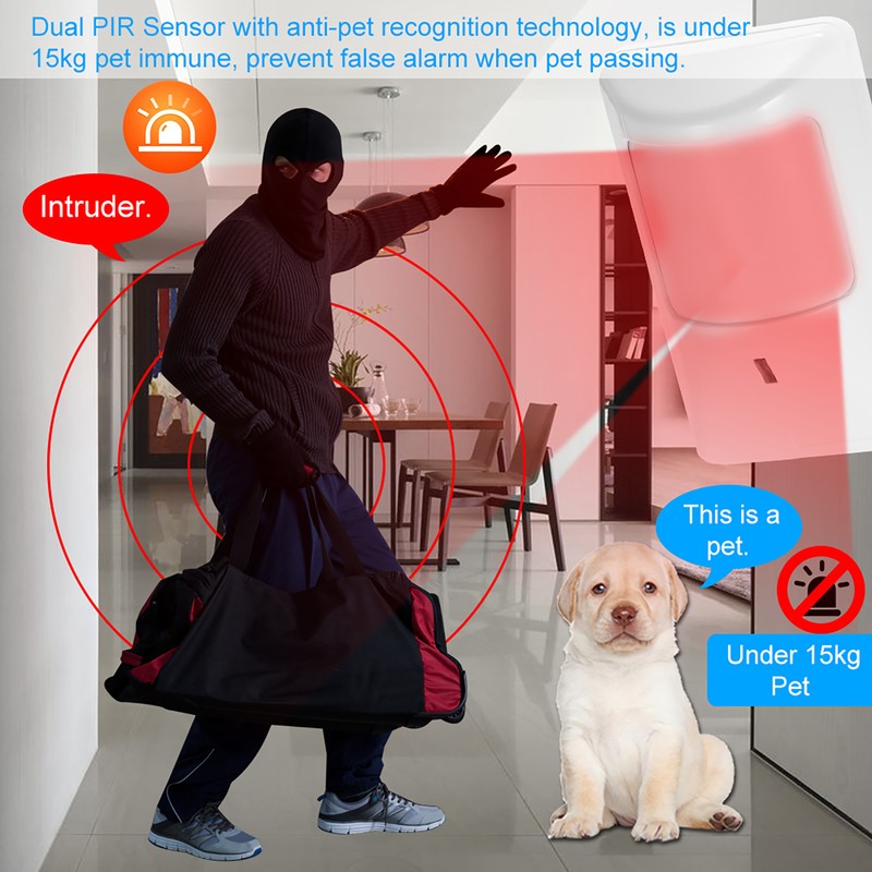 Anti-Pet PIR Motion Sensor Wired Alarm Dual Infrared Detector Pet