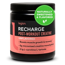 LEGION Recharge Post Workout Supplement - All Natural Muscle Builder & Recovery Drink with Micronized Creatine Monohydrate Naturally Sweetened & Flavored (Unflavored, 30 Serving (Pack of 1)