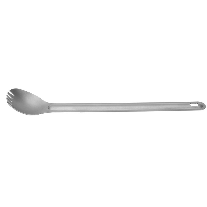 Titanium Long Handle Spork and Spoon, Lightweight Metal Cutlery Utensil