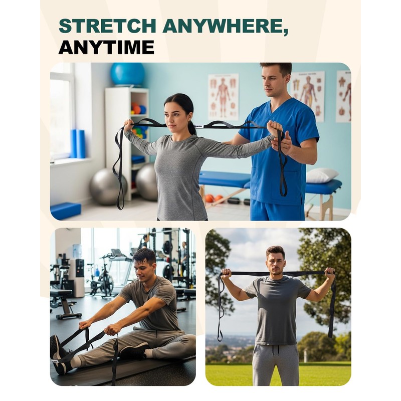 Trideer Stretching Strap Yoga Strap Physical Therapy for Home Workout,