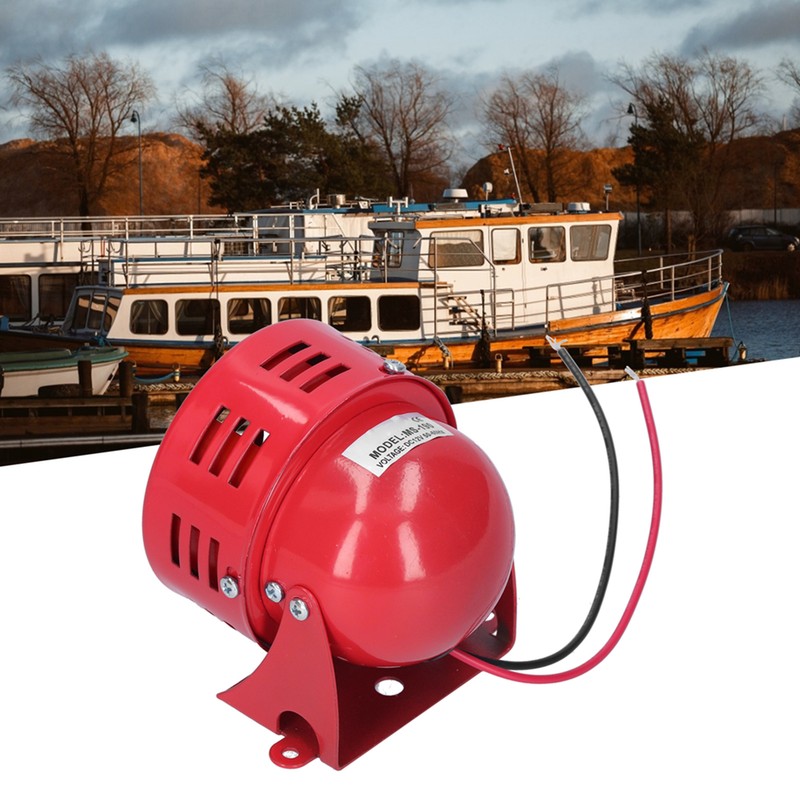 BERM Electric Motor Siren Alarm Mini Red Stainless Steel Shell