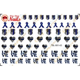 Thin Blue Line (Ver.1) Clear waterslide Nail Art Decals (Tattoos) for The U.S. Police Supporters by DimOxy Designs.