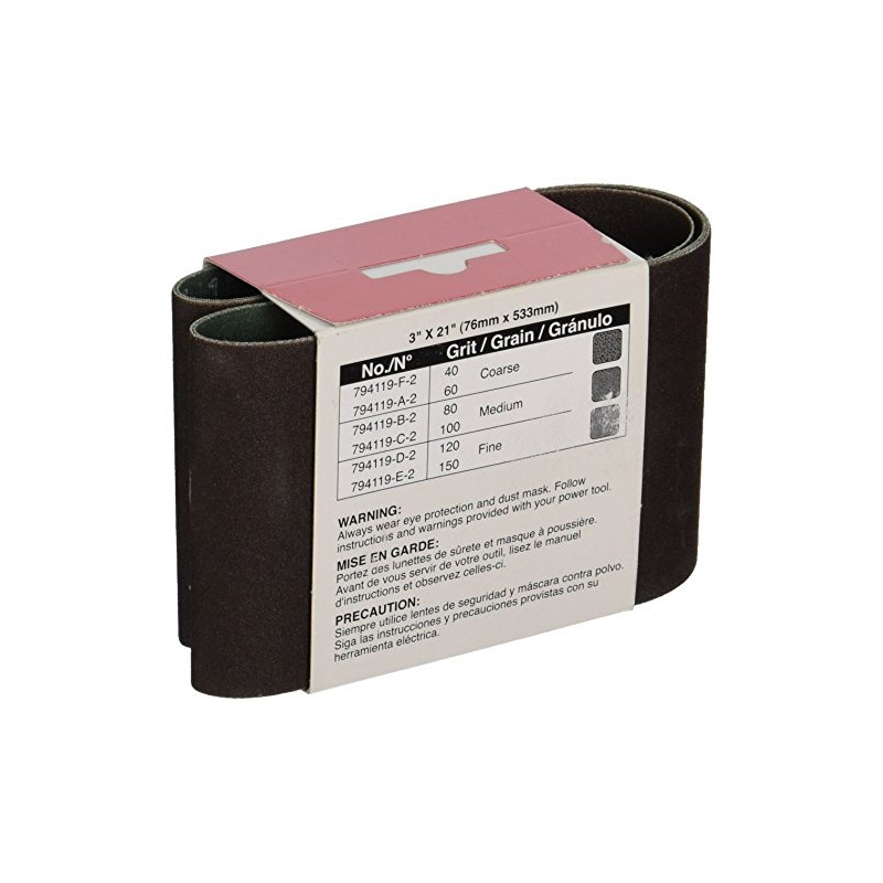 Makita 794119-E-2 3X21 Abrasive Belt #150, 2-Pack