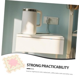 LABRIMP Elegant Princess Style Lace Tablecloth Rustic Dining Table Cover End Table Protective Cover in Pink Delicate Bedside Tablecloth