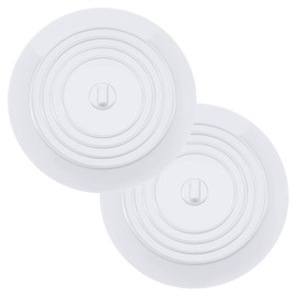 BEADNOVA Bathtub Drain Stopper - Bath Plug for Tub, Sink - 6 Inches, 2 Pack, White