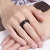 VAKKI 8mm Men' Black Tungsten Carbide Ring Brushed Center High