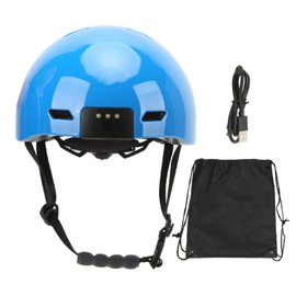 Smart Bike Helmet 1080P High Definition Recorder Sports Camera LED Light Adjustable Safety Cycling Helmet Blue
