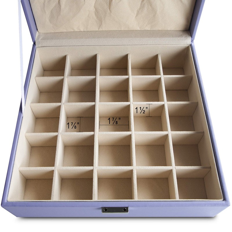 Frebeauty Earring Organizer Classic Jewelry Box 50 Slots Double Layer
