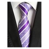 Ctskyte Men's Lavender Purple White Stripe Silk Tie Soft Spring