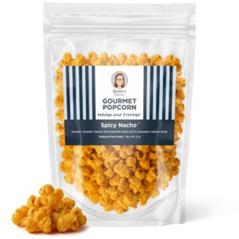 Renée’s Spicy Nacho™ Gourmet Popcorn – Wisconsin cheddar cheese blended with Jalapeño spice for a treat that’s zesty on fresh popped corn, snack or gift – resealable, 5oz bag.