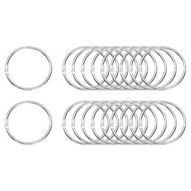 QUARKZMAN 20 Stück Binder Ringe 2 Zoll Loose Leaf Binder Ring Metall Buch Ringe Bunte Loose Leaf Ringe für Indexkarten Schlüsselanhänger Schlüssel Notizbuch Ringe für Zuhause Büro, Silberton