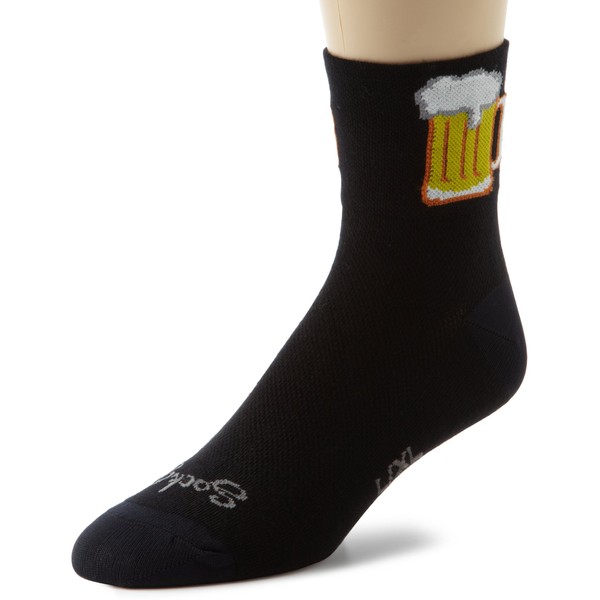 SockGuy, Men's Classic Weight Socks, 3-Inch Cuff Height - Large/X-Large, Bevy, Beer Mug
