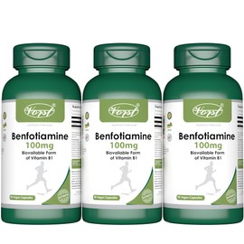 VORST Benfotiamine 100mg 3 x 90 Vegan Capsules | Vitamin B1 & Derivative of Thiamine | 3 Bottles
