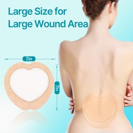 Dimora Sacrum Foam Wound Dressing (20 Packs)- Silicone Foam Bandages Adhesive Border 7"x7", Absorbent Sacral Pads Waterproof Breathable Bed Sore Pressure Dressing