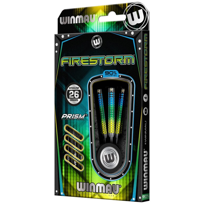 WINMAU Firestorm 26 gram Tungsten Darts Set with Flights and