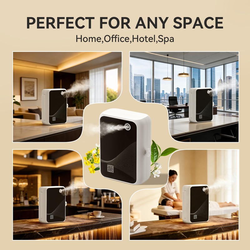 Waterless Essential Oil Diffuser-500ml Large Capacity,Smart App Control,Timer Function,Low Noise