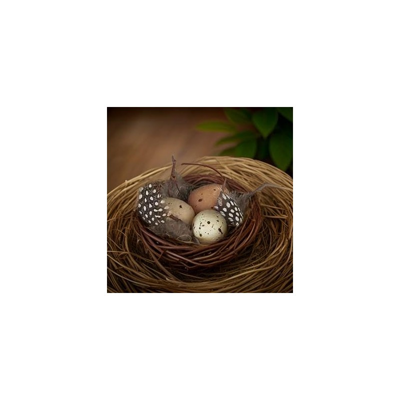 The Bridge Collection Faux Decorative Bird's Egg Nest - Cute