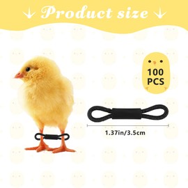 MANOPAWS 100pcs Adjustable Baby Chicken Splay Leg Hobble Braces, Poultry Leg Bands for Spraddle Leg Repair in Newly Hatched Chicks, Quails, Ducks (1-3 Days Old)