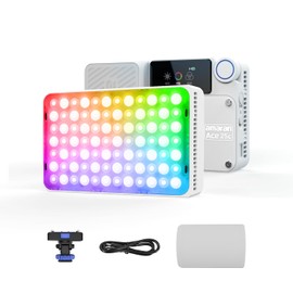 Aputure Amaran Ace 25C 25W RGB Compact Shooting Light Full Color with Magnetic Adsorption and Quick Release Function 1/4 Screw Hole Ideal for Live Streaming, Vlog, and Auxiliary Lighting (White)