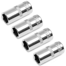 Utoolmart 1/4" Drive 8mm Socket, Shallow Socket Set, for General Repairs, 6-Point, Metric, Cr-V, 4pcs