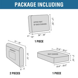 H.VERSAILTEX 2024 New Trend Multi-Pieces Chair Covers Stretch Couch Covers Form Fitted Seat and Back Cushions Covers (1 Seat Cover Plus 1 Back Cusion Cover, Bonus 2 Armrest Covers), Island Fossi