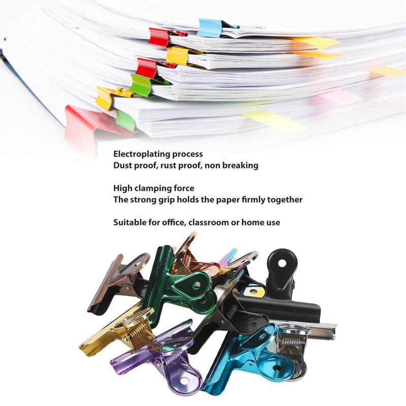 10PCS Colorful Metal Hinge Clips Multifunctional File Money Clamps for