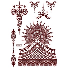 Set of 3 Temporary Tattoos Lace Tattoos Brown Set B-2