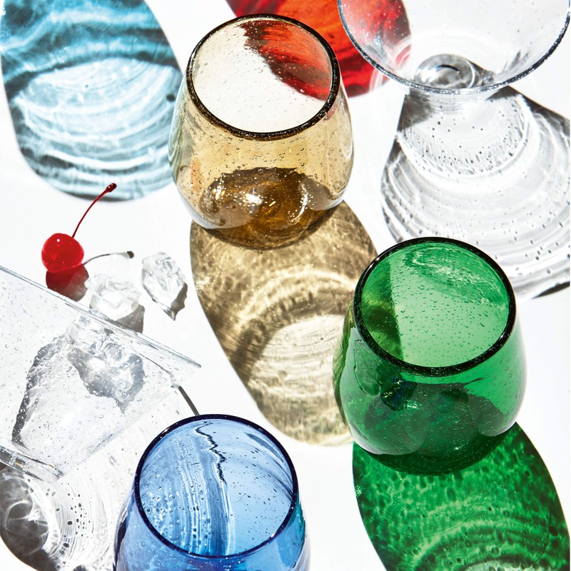 TAG Bubble Glass Stemless Wine Glass Red Red